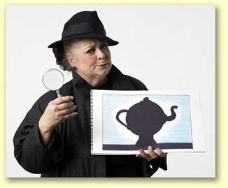 Photograph of Imma Sleuth, a children's entertainer for the 2012 Texas library association reading theme.